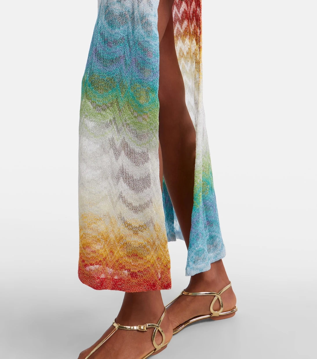 Missoni - Open-knit lamé maxi dress