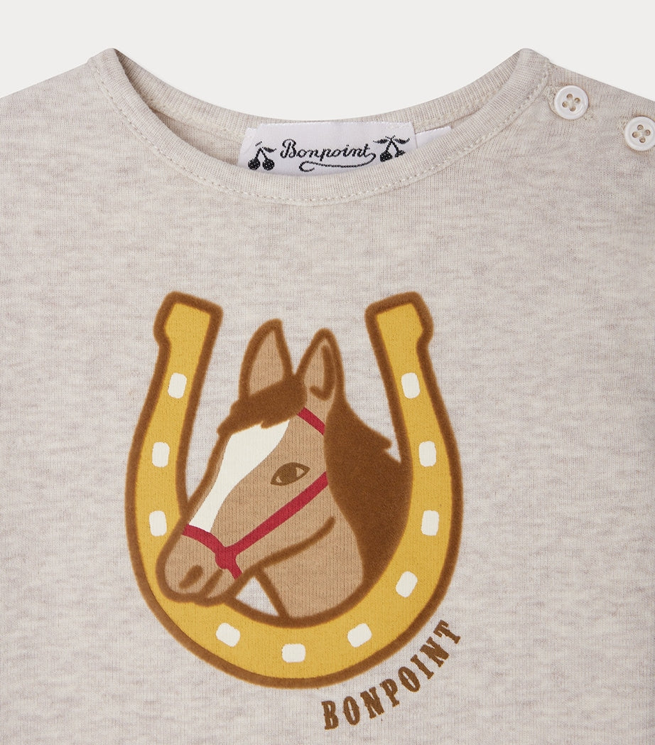 Cotton Horse Print Long-Sleeve T-Shirt (6-18 Months)