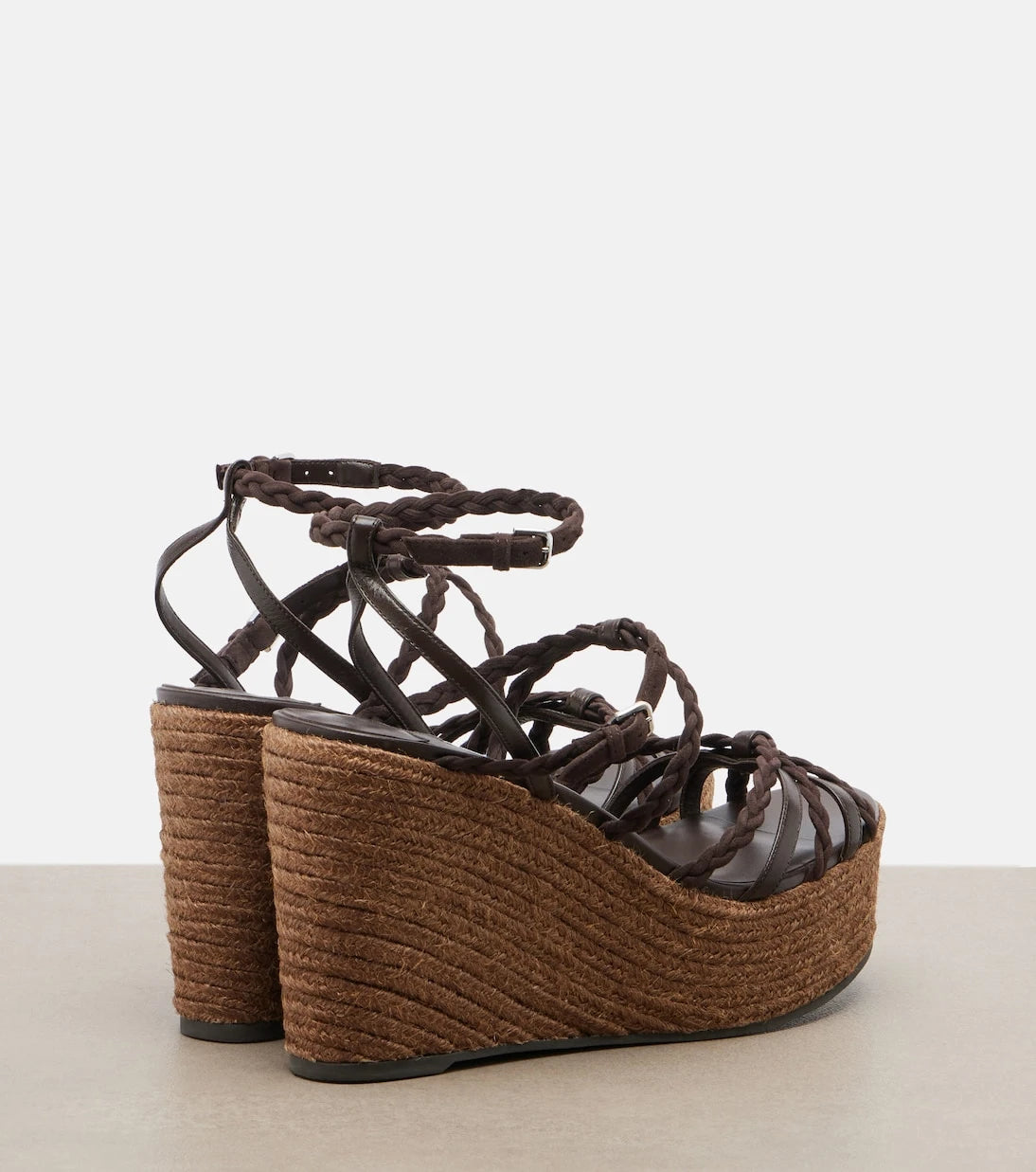 Jimmy Choo - Nyra braided leather espadrille wedges