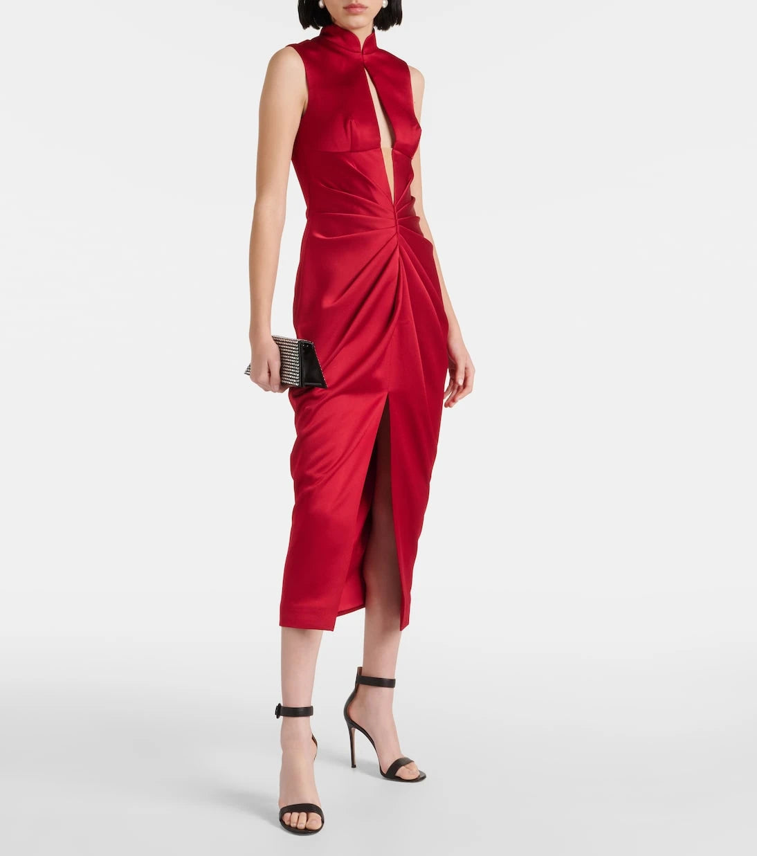 Rasario - Draped cutout midi dress