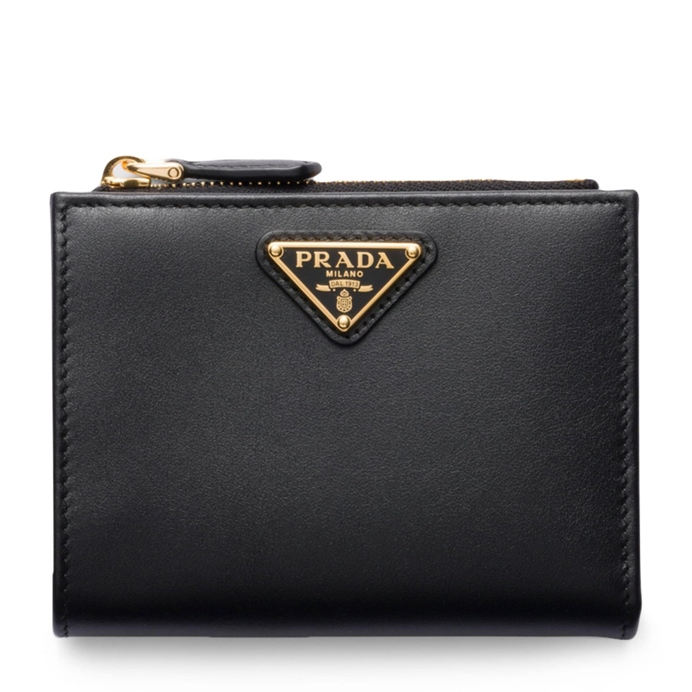 Black Small Leather Triangle Wallet