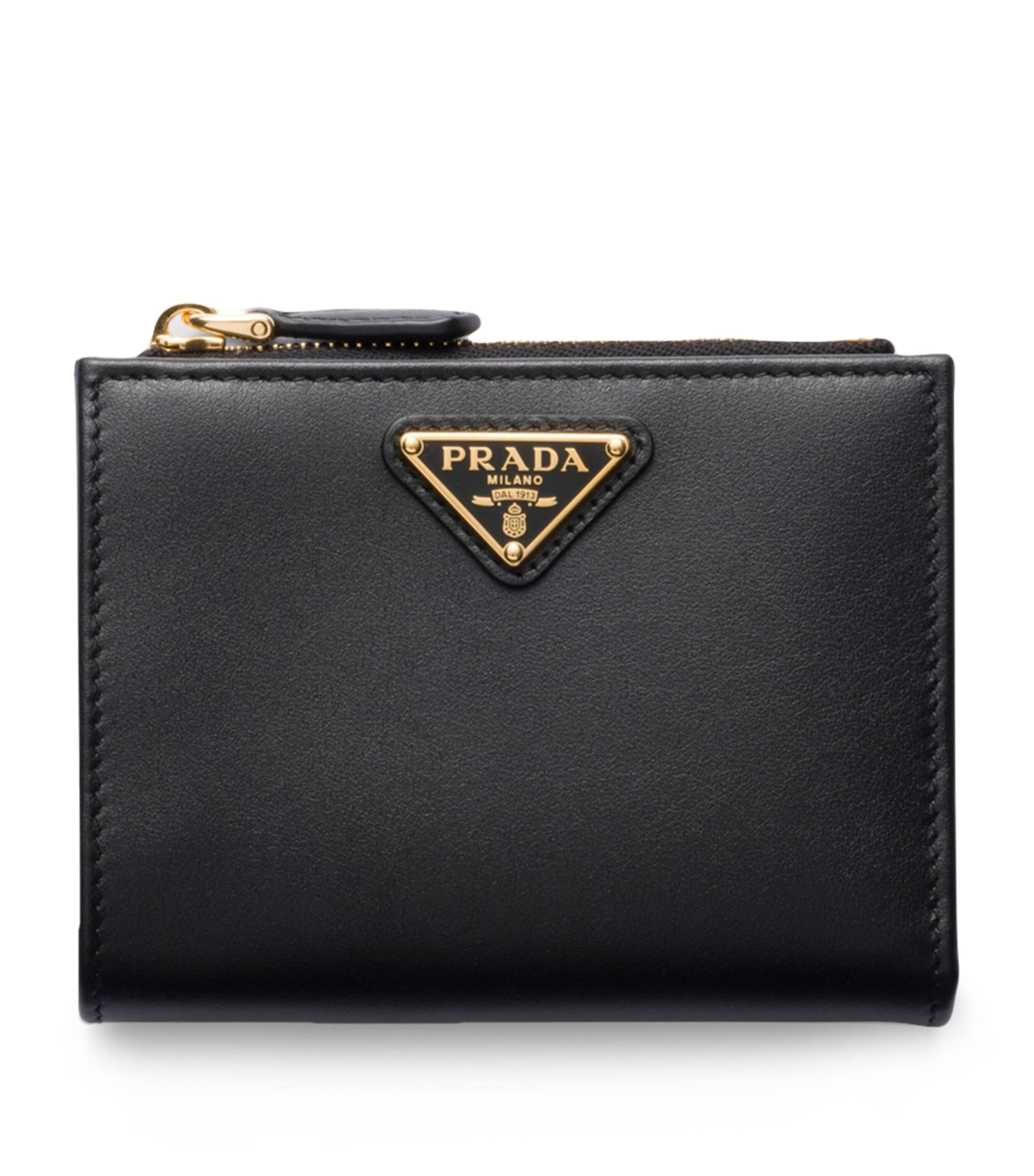 Black Small Leather Triangle Wallet