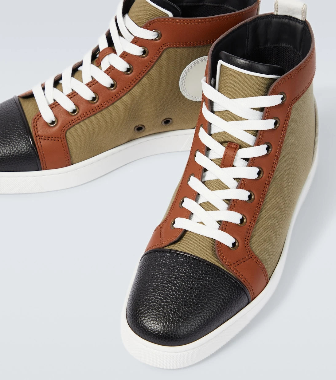Christian Louboutin - Fun Louis leather-trimmed sneakers