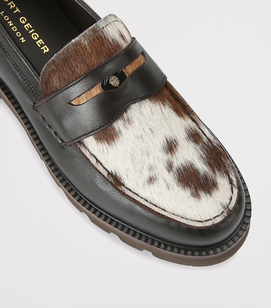 Leather Cow Print Brompton Penny Loafer