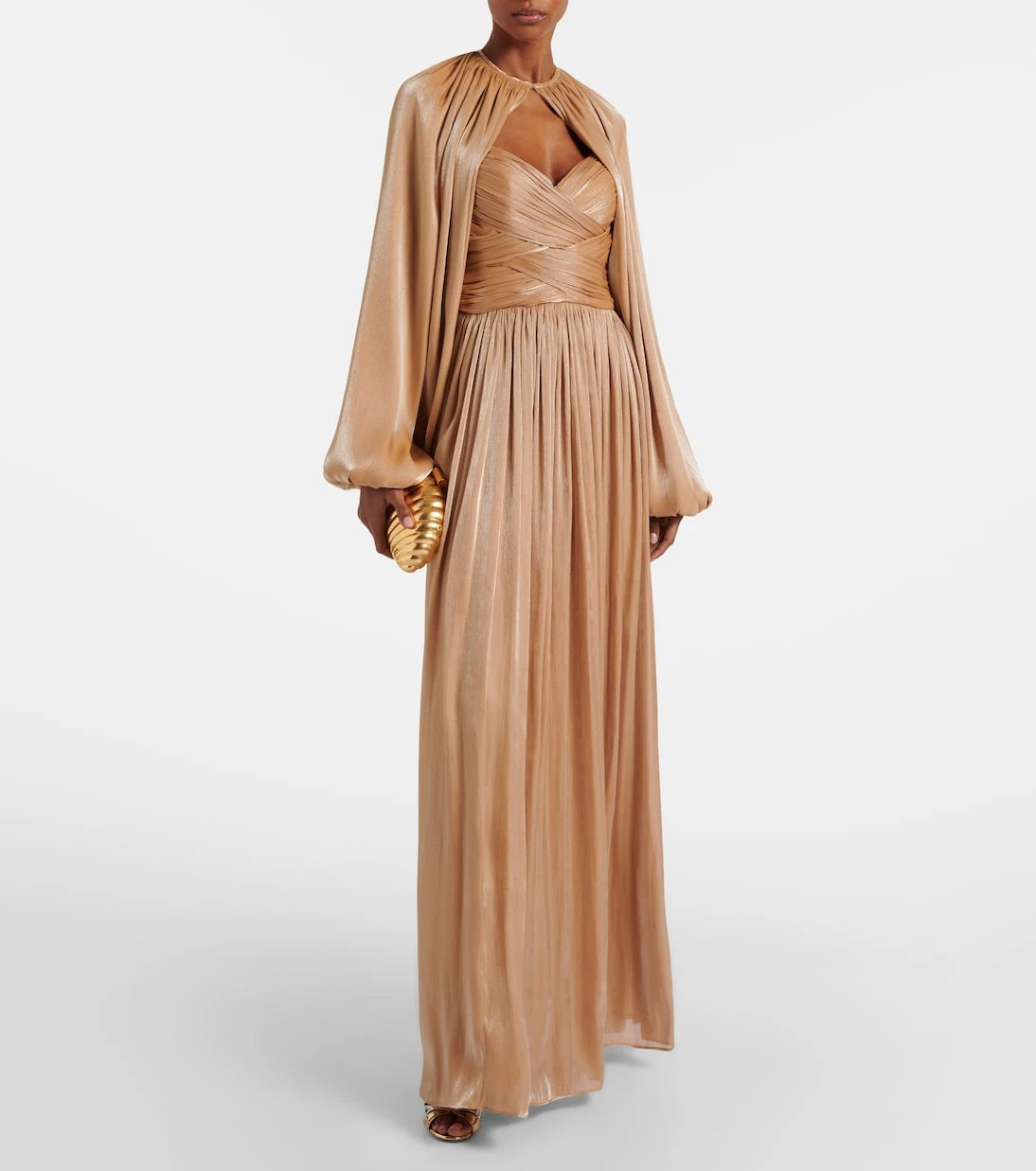 Costarellos - Gathered pleated gown