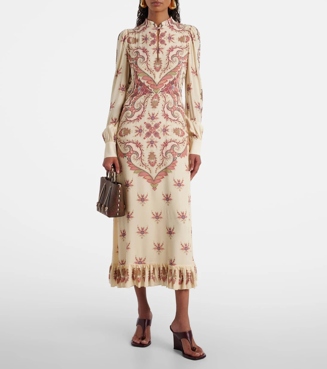 Etro - Cutout printed midi dress