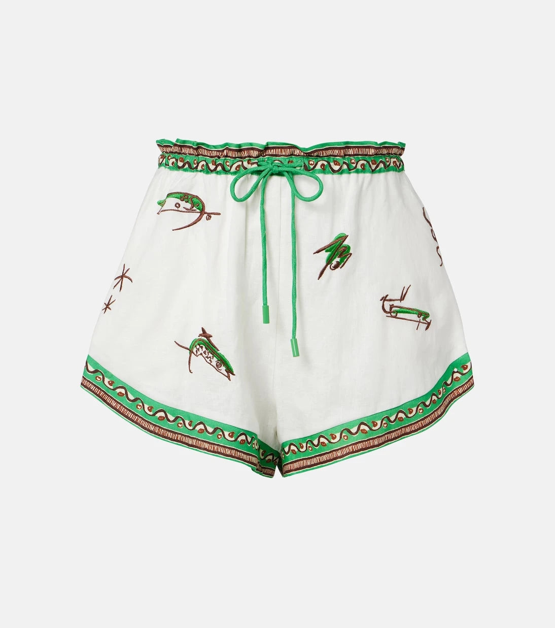 Alémais - Wanda embroidered linen shorts