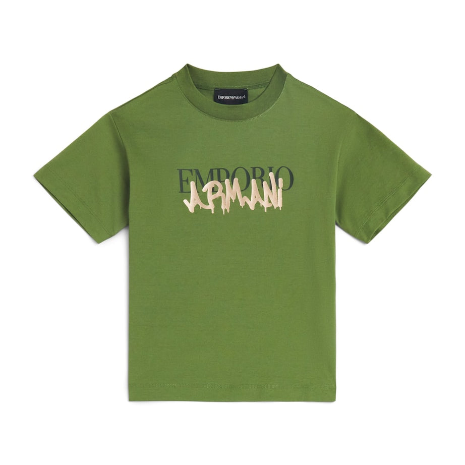Emporio Armani Kids Cotton Logo Print T-Shirt (4-16 Years)
