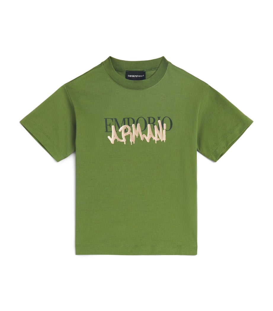 Emporio Armani Kids Cotton Logo Print T-Shirt (4-16 Years)
