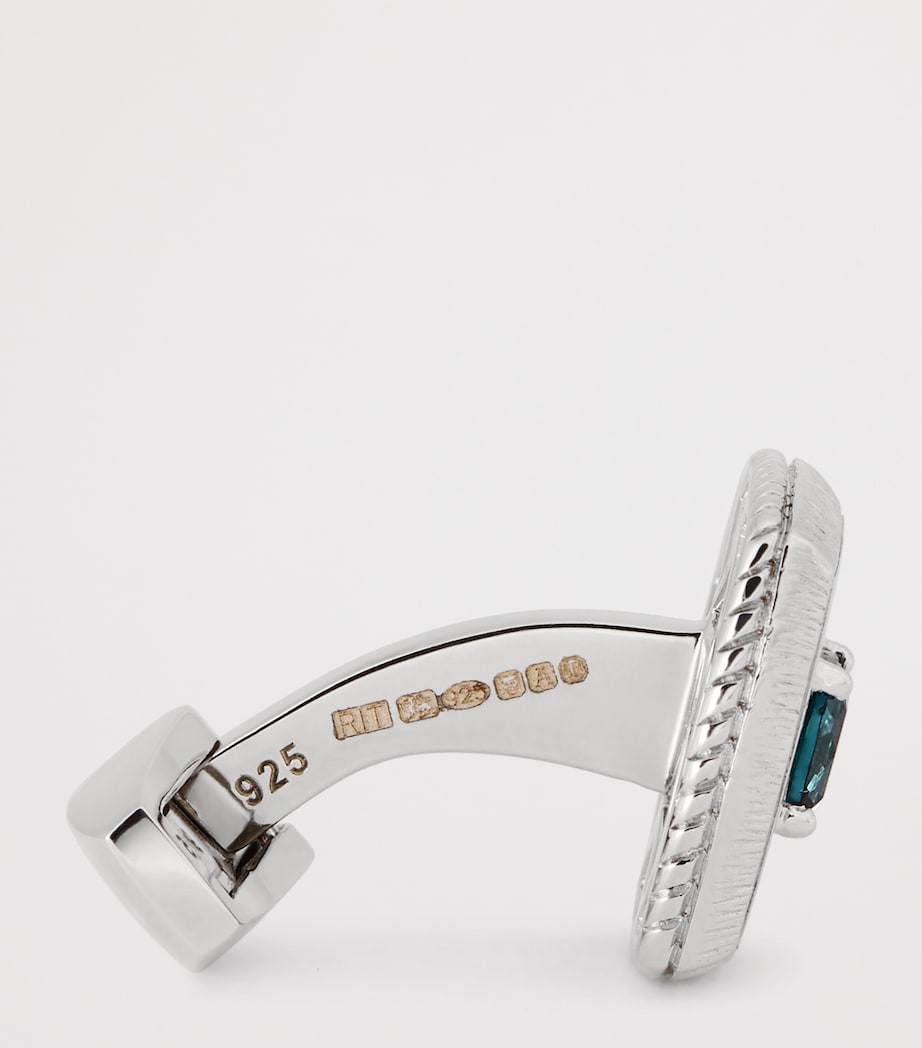 Sterling Silver and Topaz Graffiato Cufflinks