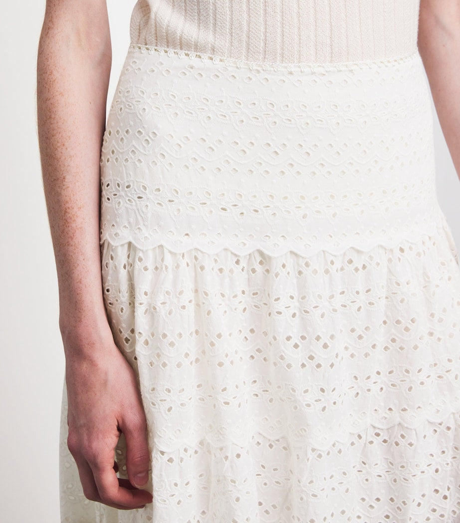 Ivory Cotton Ripeka Maxi Skirt