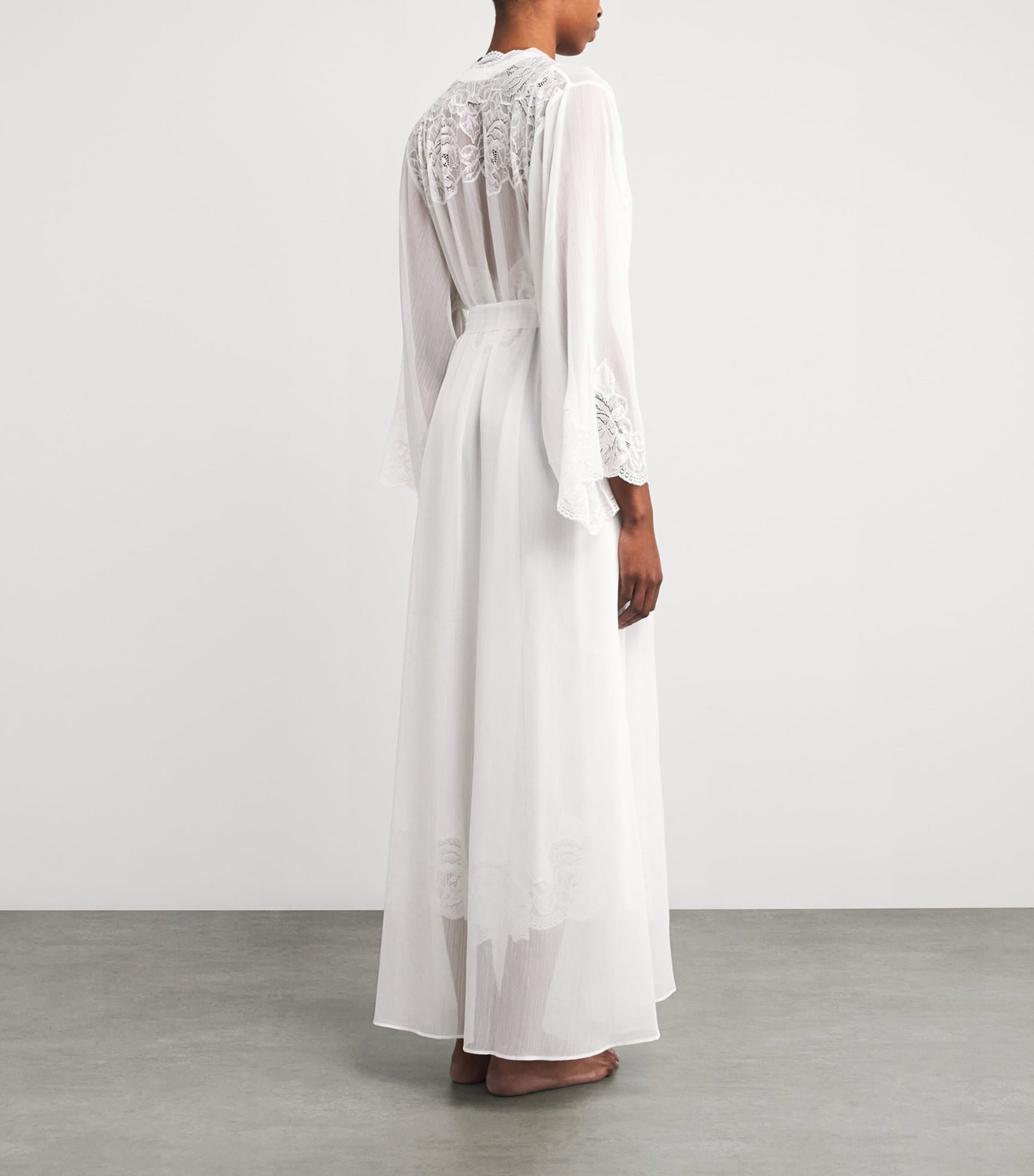 Bocan Ivory Silk Chiffon Rosabelle Robe (XS/S)