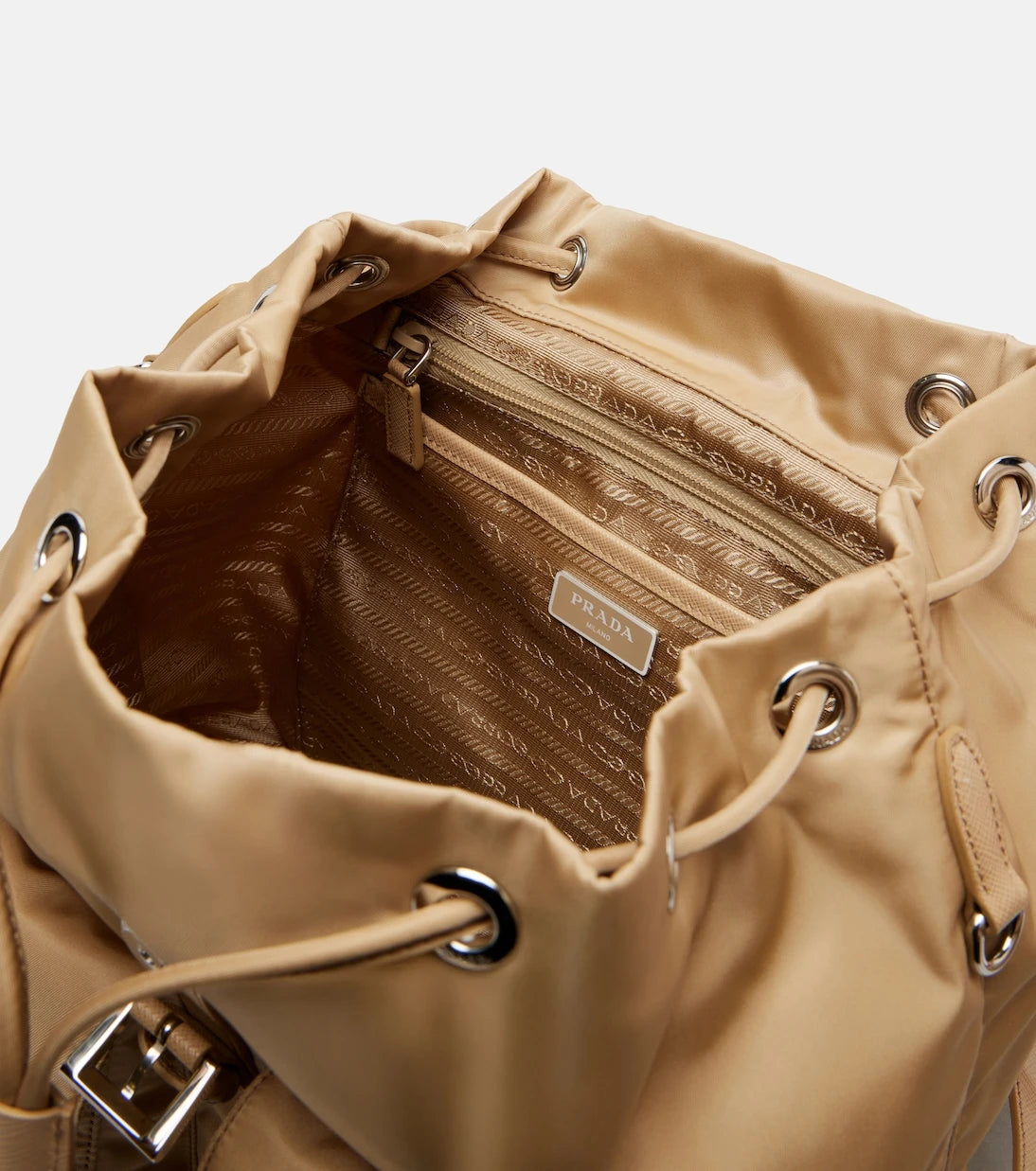 Prada - Re-Nylon leather-trimmed backpack