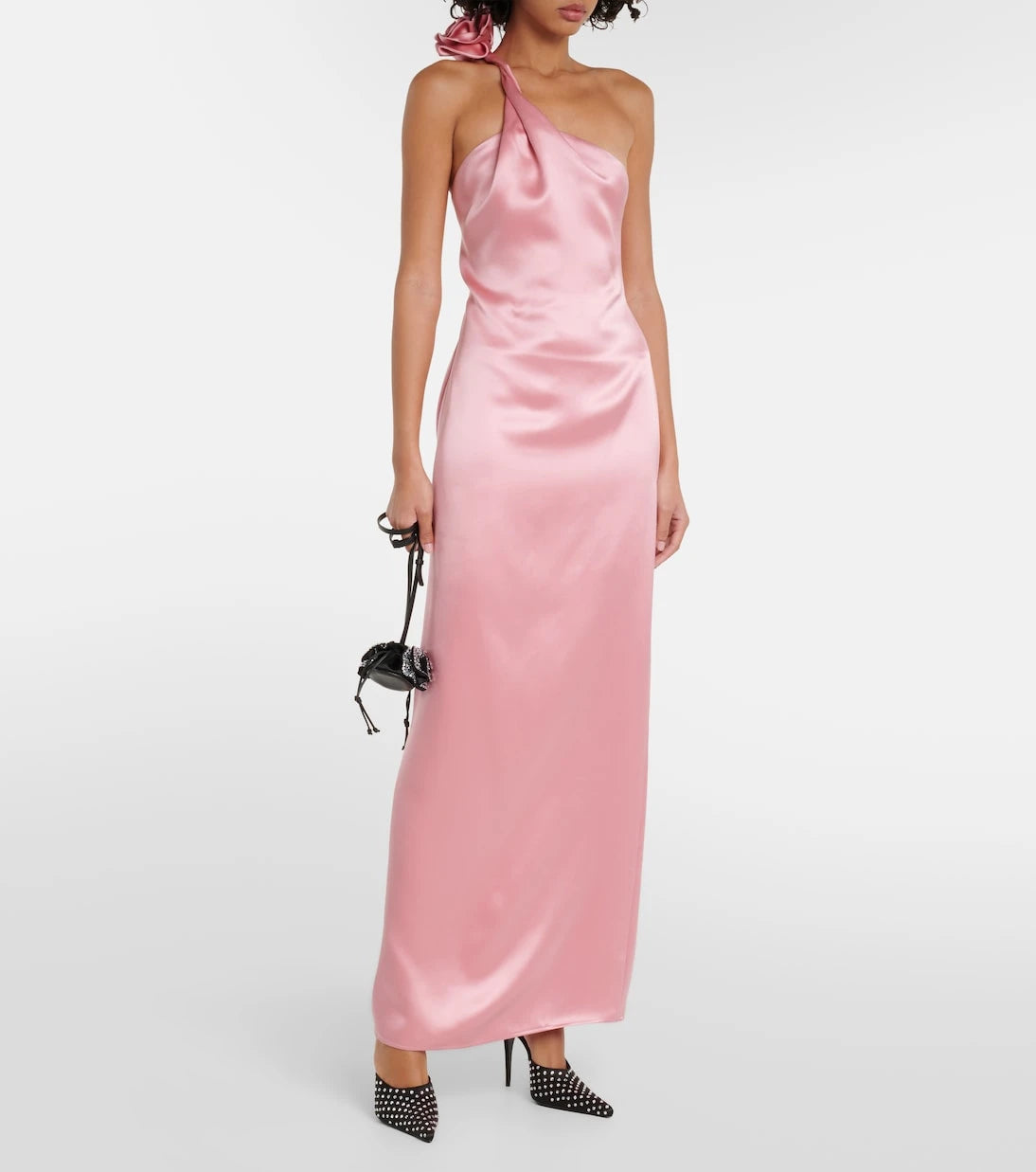 Magda Butrym - Floral-appliqué silk satin gown