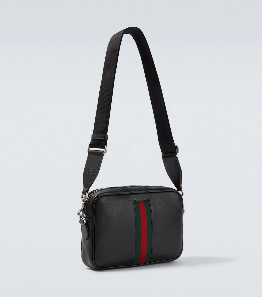 Gucci - Web Trademark Small leather crossbody bag