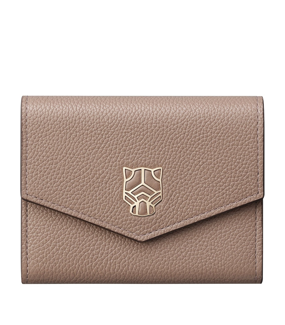 Cartier Beige Mini Leather Panthère Graphique Wallet