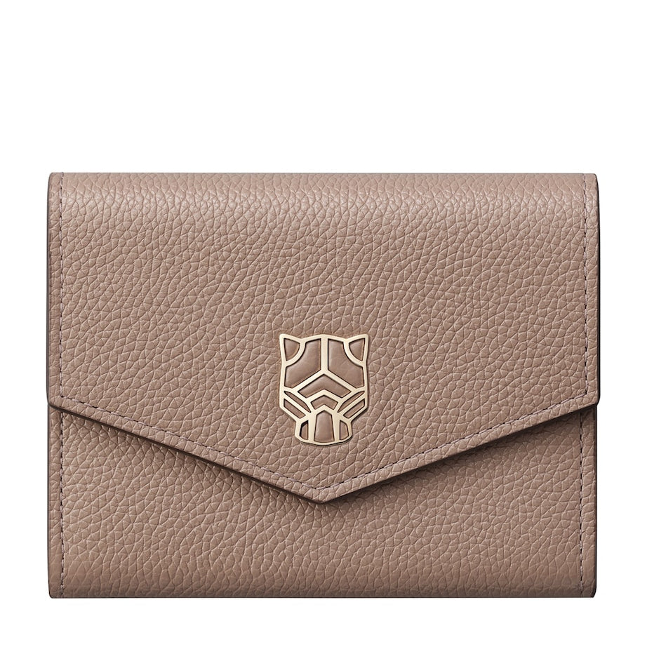 Cartier Beige Mini Leather Panthère Graphique Wallet
