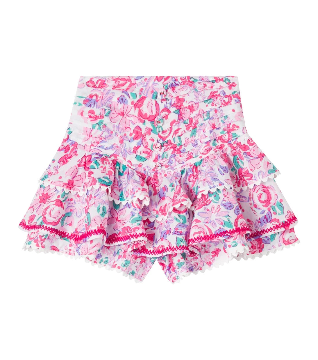 Poupette St Barth Kids - Alizee floral ruffled skirt