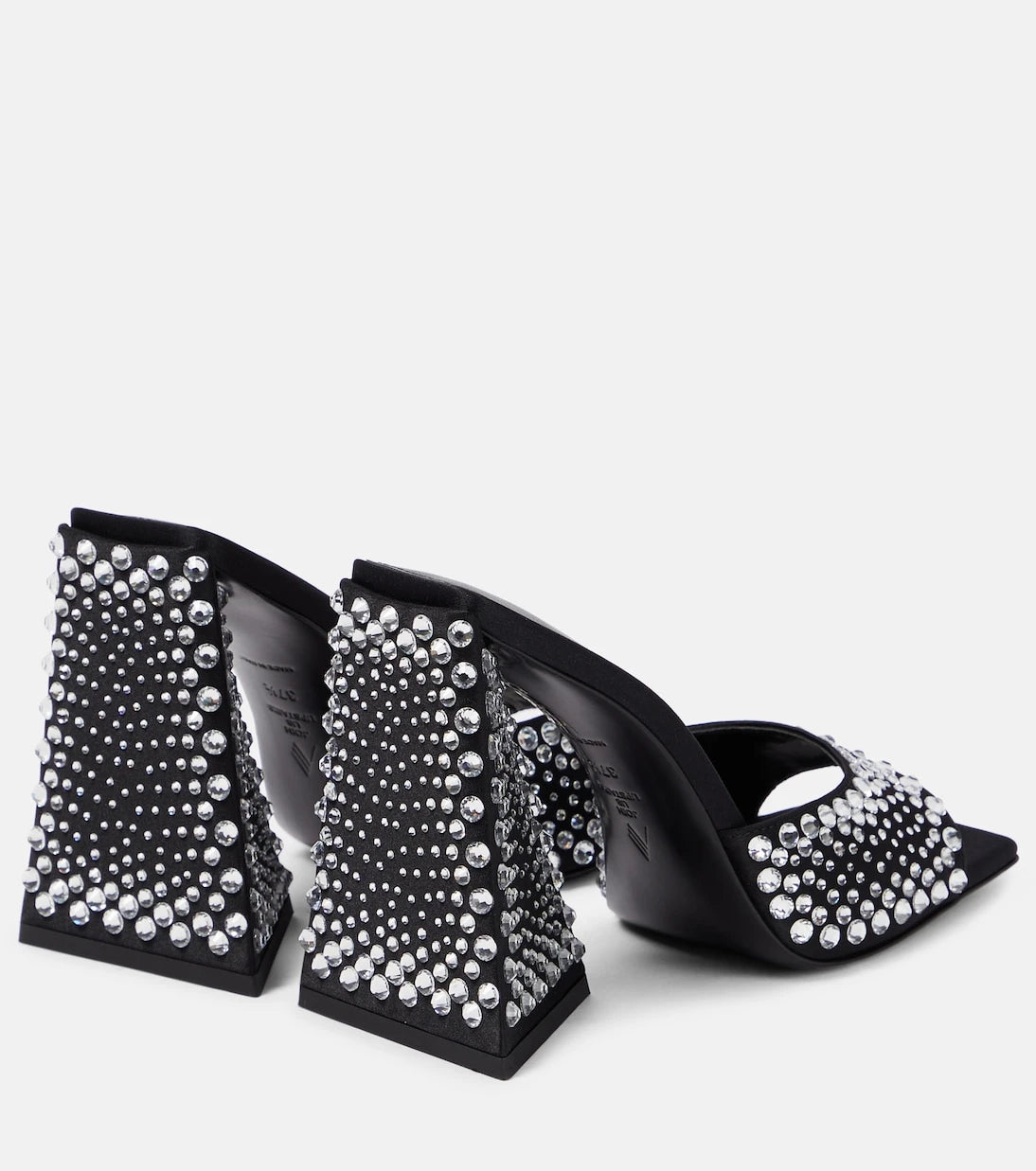The Attico - Devon embellished satin mules