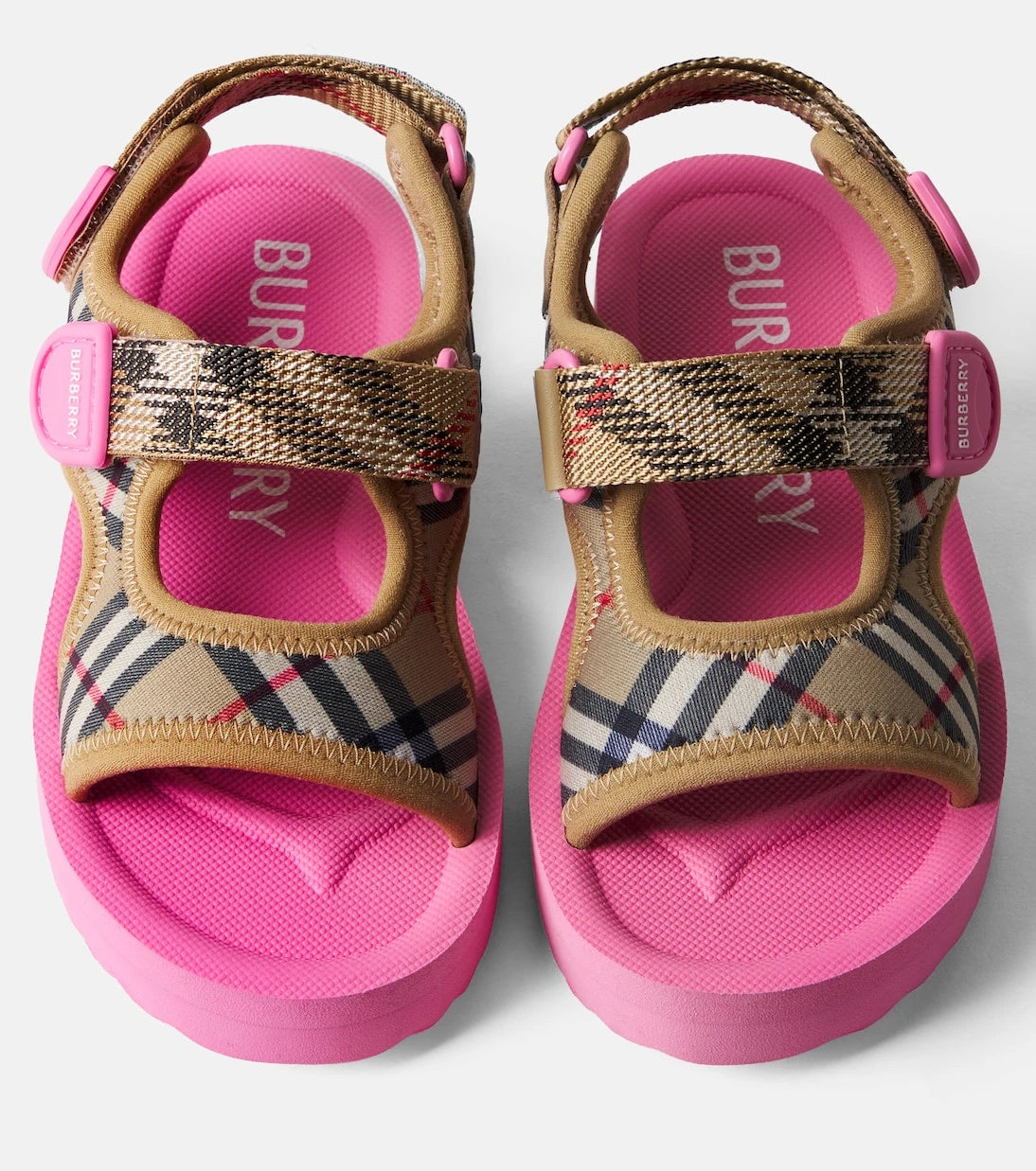 Burberry Kids - صنادل بنقشة مربعات بربري