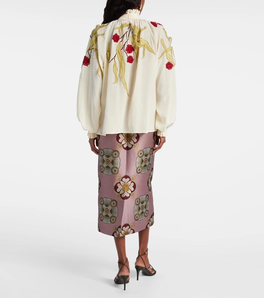 La DoubleJ - Cerere embroidered silk blouse