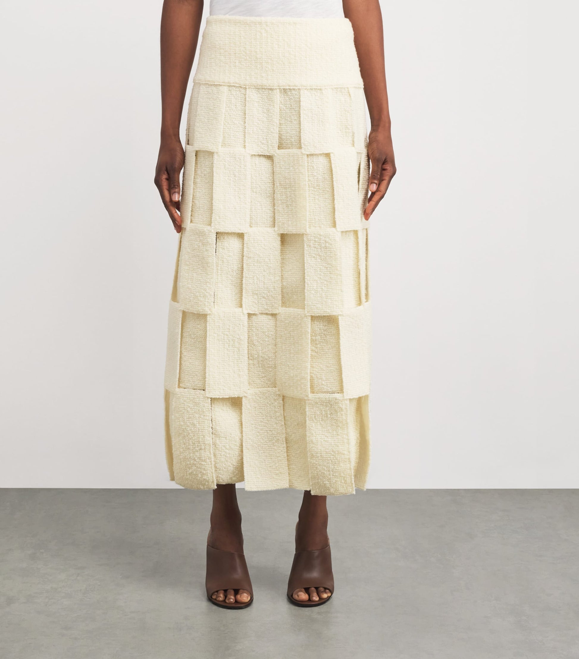 A.W.A.K.E. Mode White Rectangle Maxi Skirt