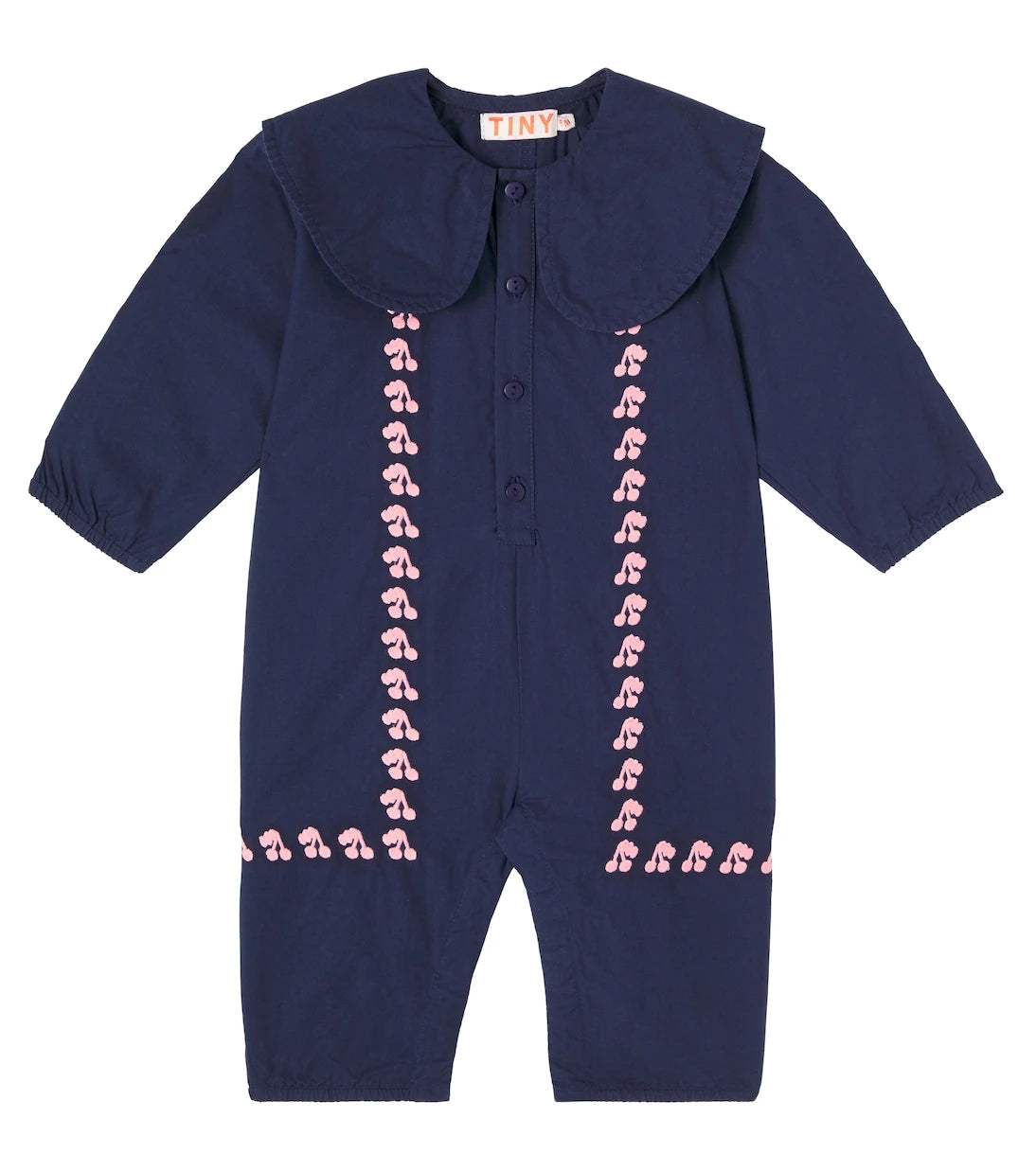 Tinycottons - Baby Cherries embroidered cotton onesie