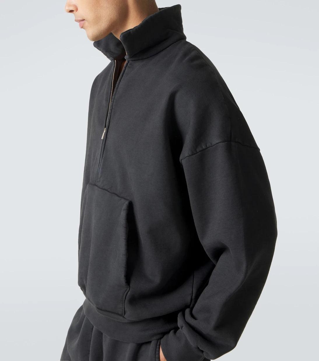 Fear of God - سويت شيرت نصف سحاب من قطن الجيرسيه