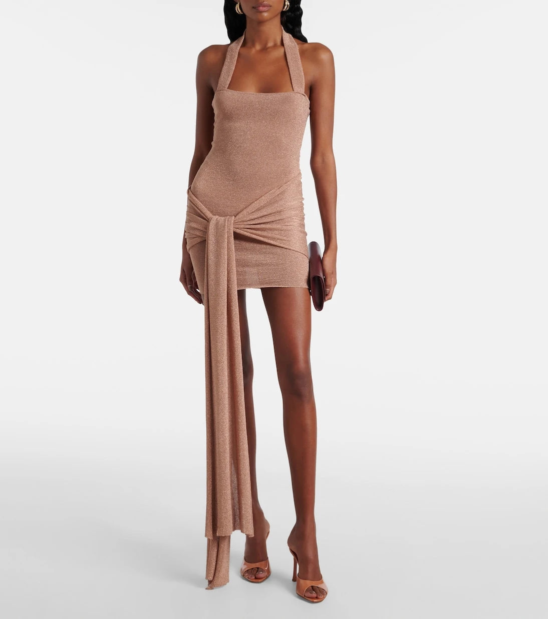 Aya Muse - Draped lamé minidress