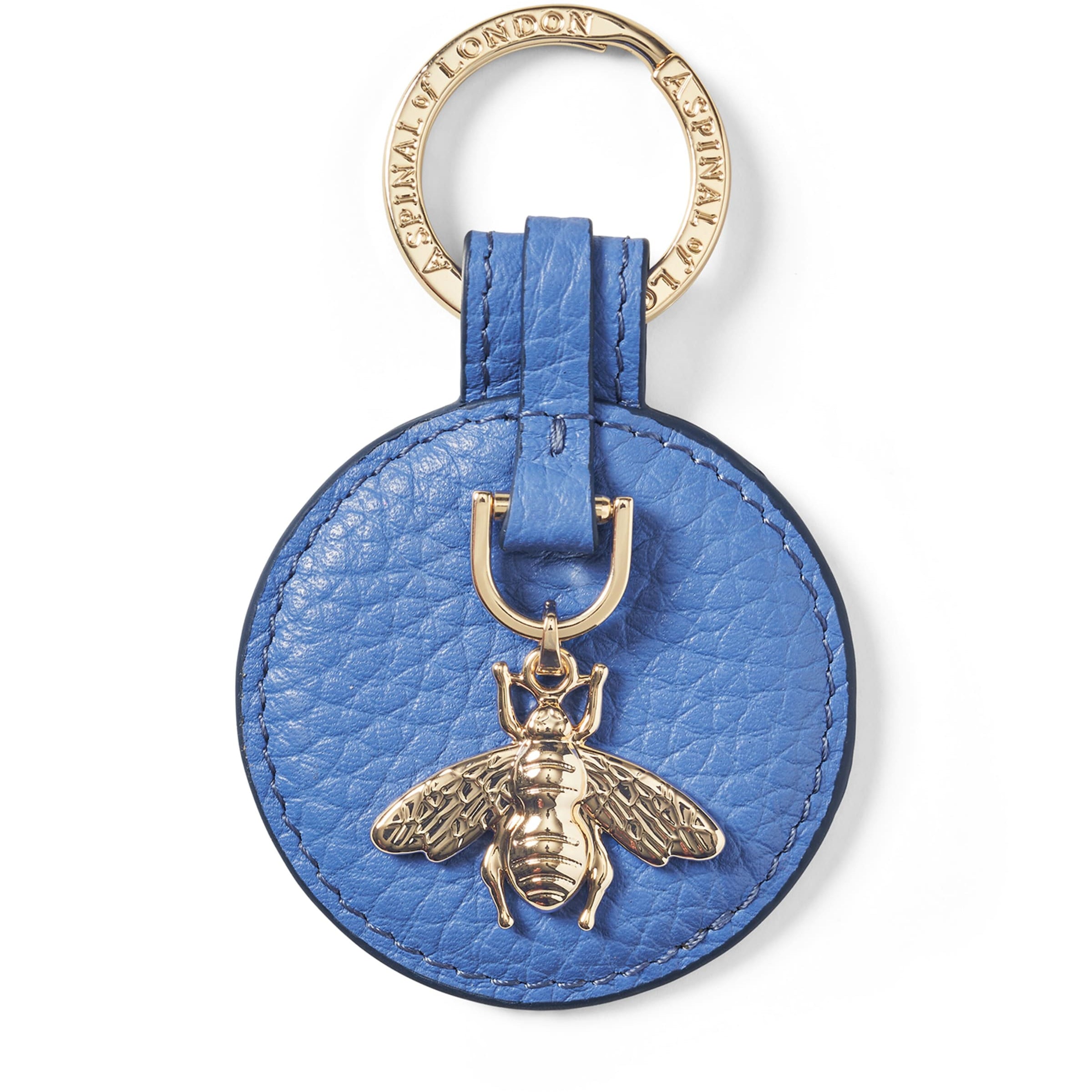 Aspinal Of London Blue Leather Bee Keyring