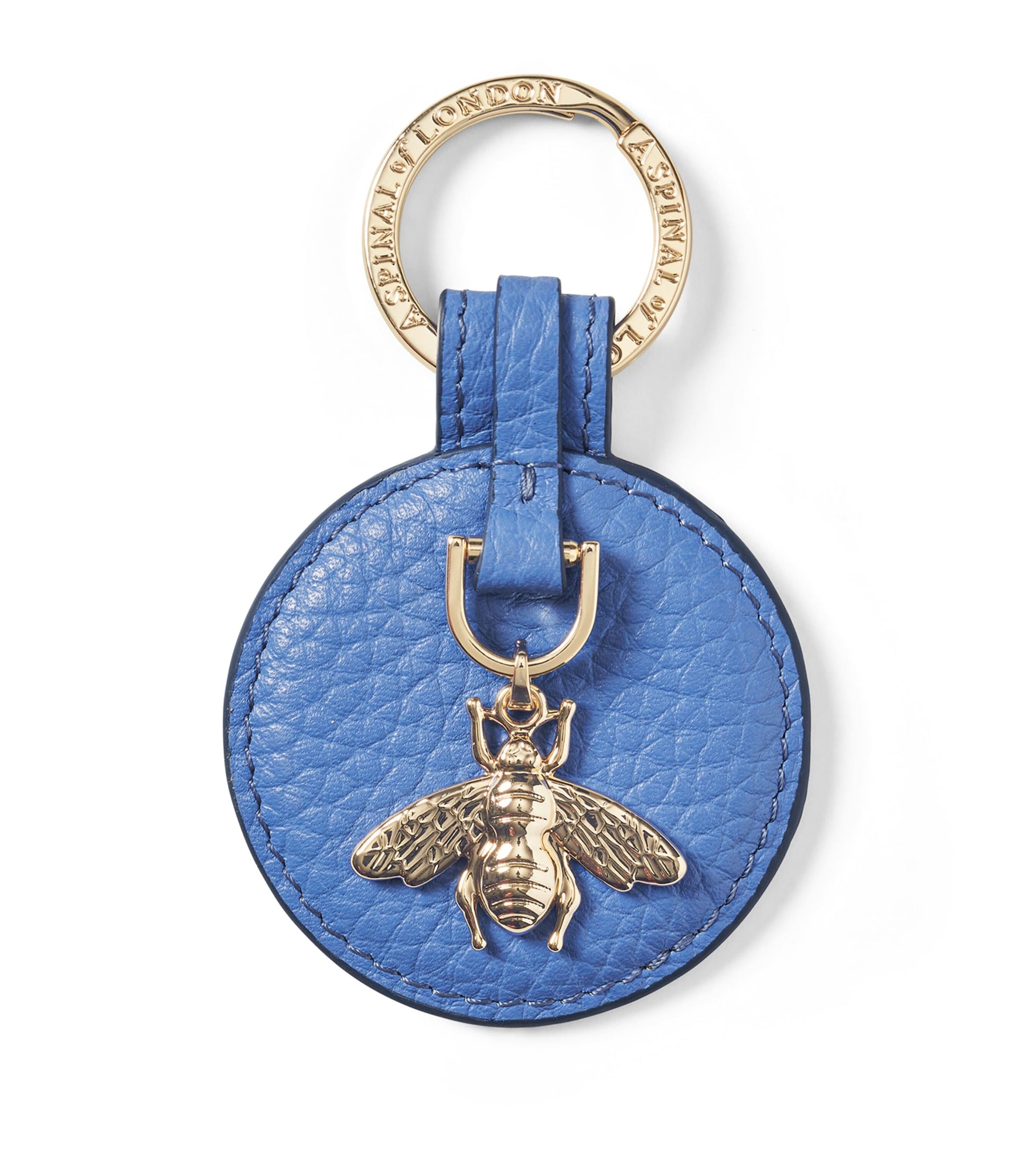 Aspinal Of London Blue Leather Bee Keyring