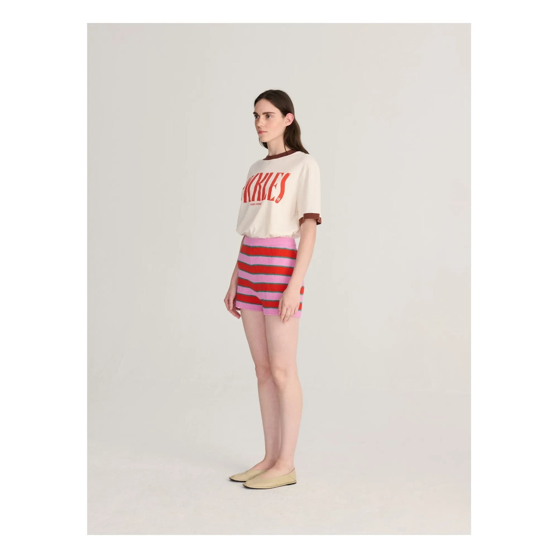 Bobo Choses - Organic cotton striped shorts | Pink