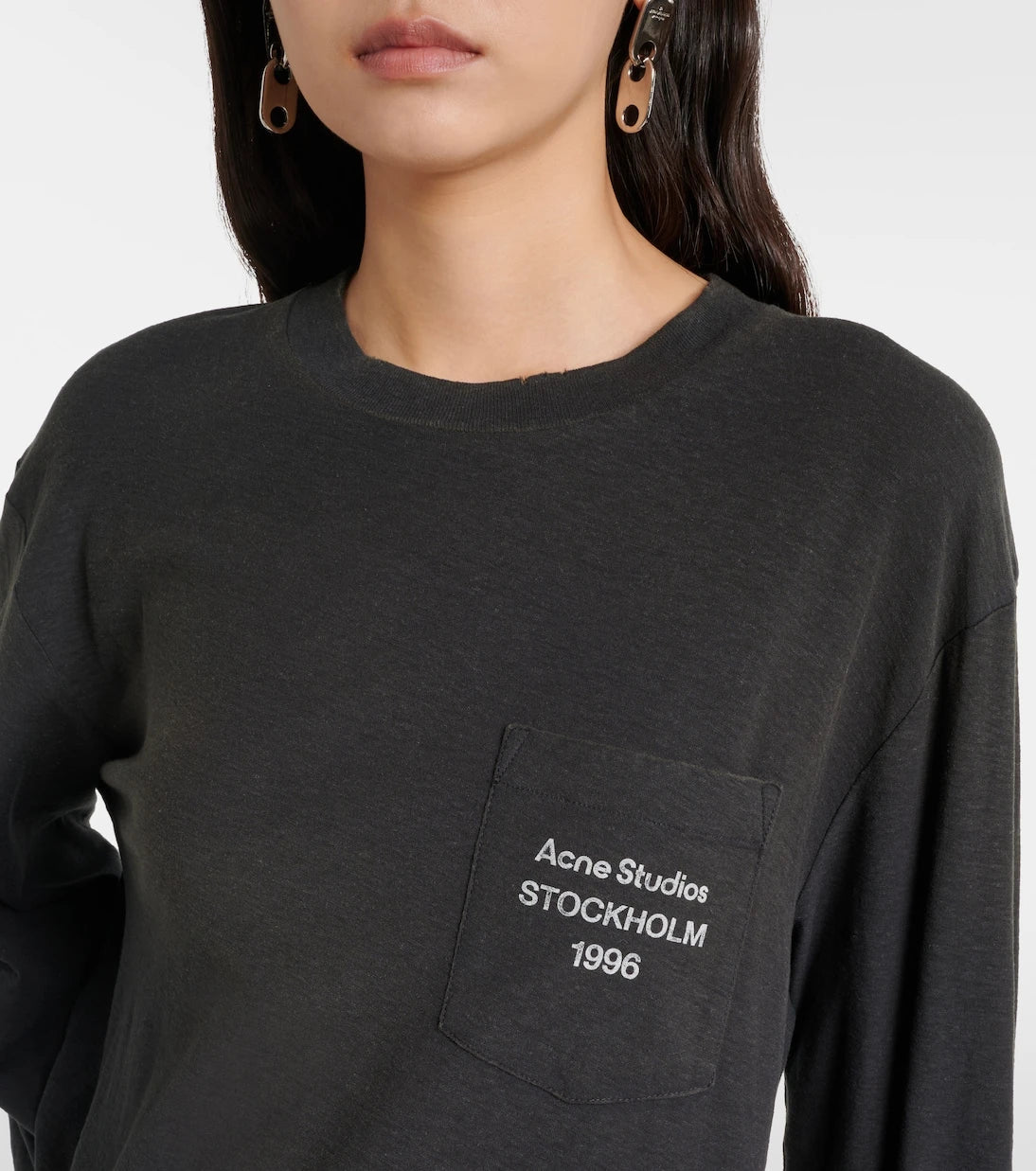 Acne Studios - Logo cotton and hemp jersey top