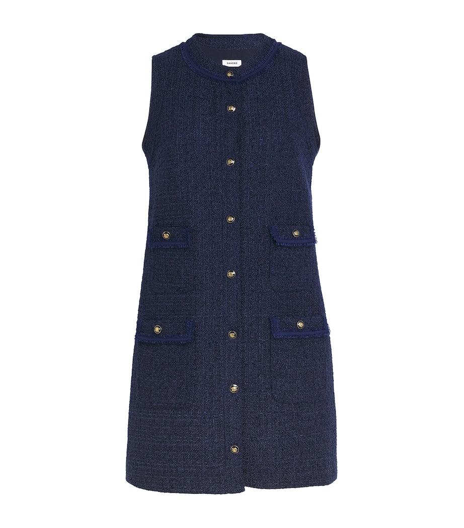 Tweed Mini Dress NAVY BLUE