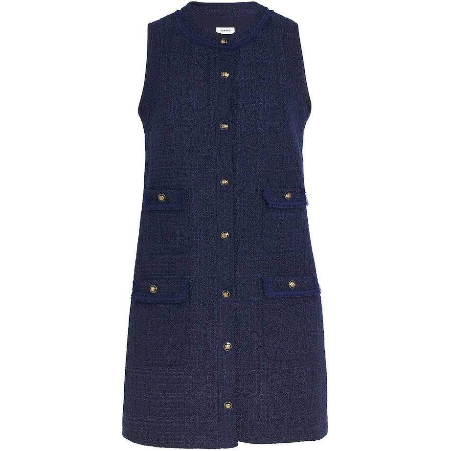 Tweed Mini Dress NAVY BLUE