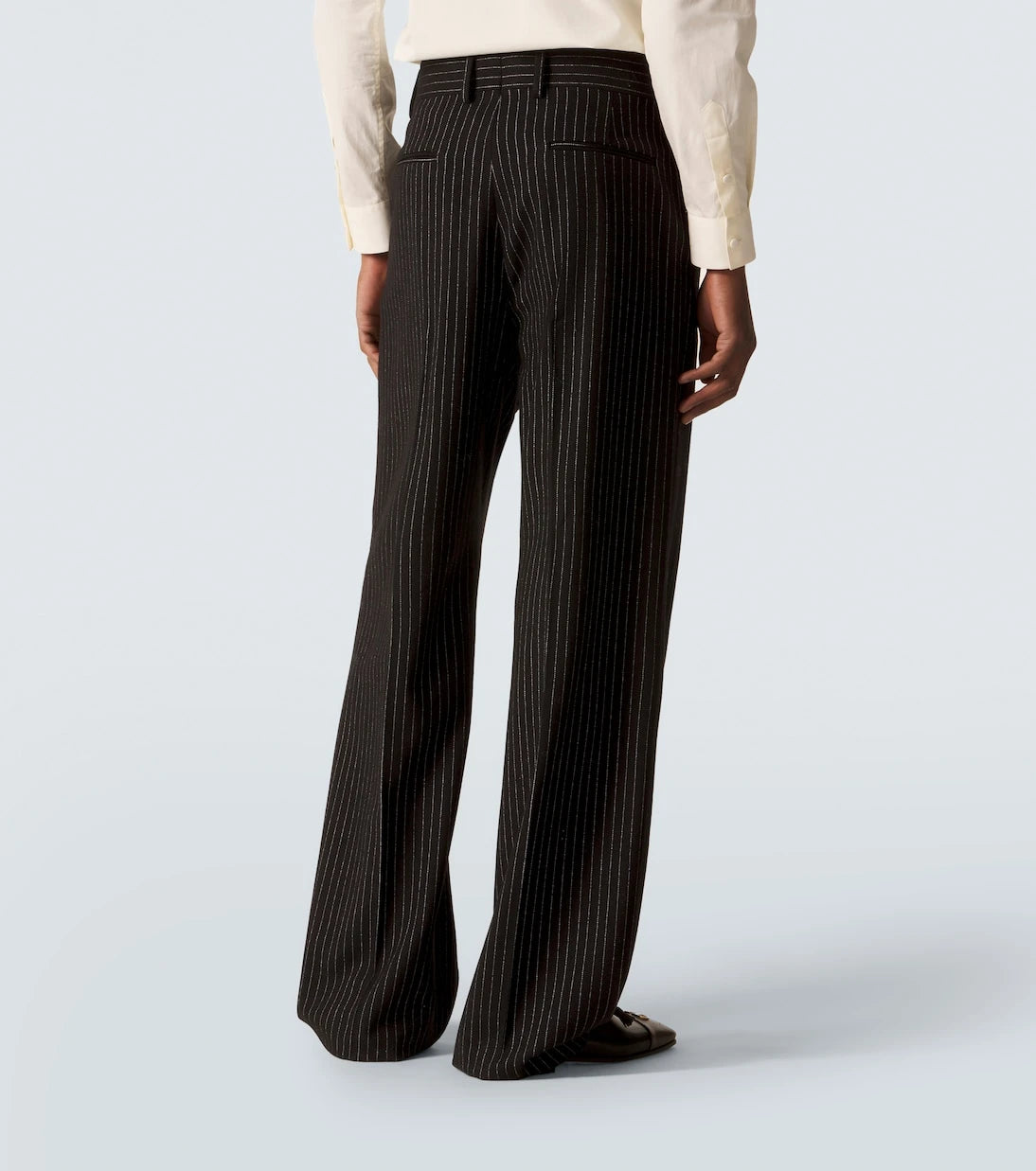 Valentino - Pinstripe wool and silk straight pants