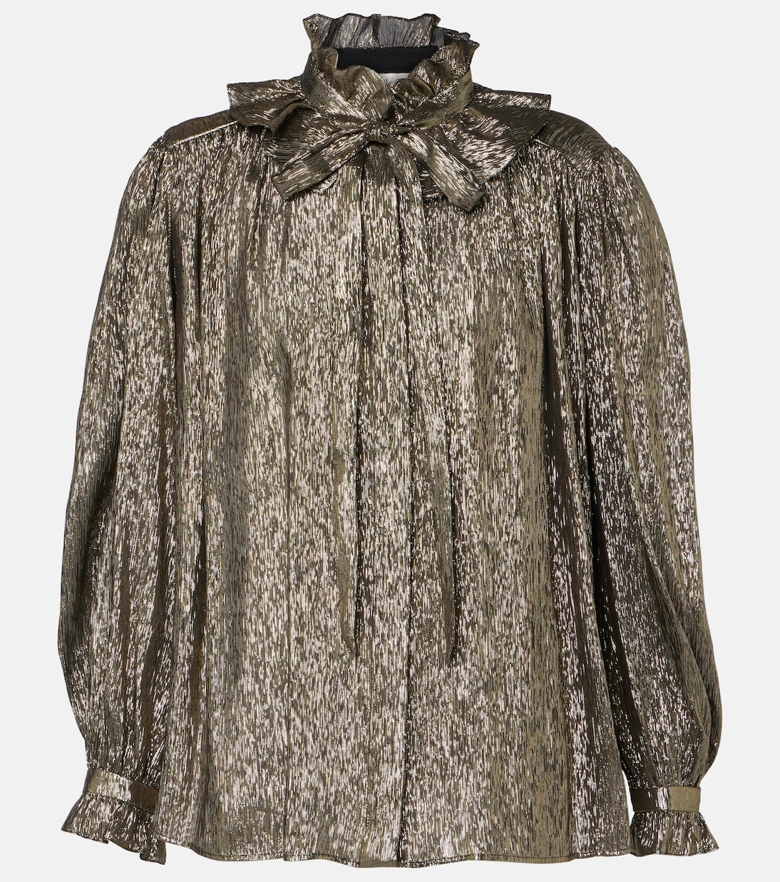 Chloé - Ruffled lamé silk-blend blouse