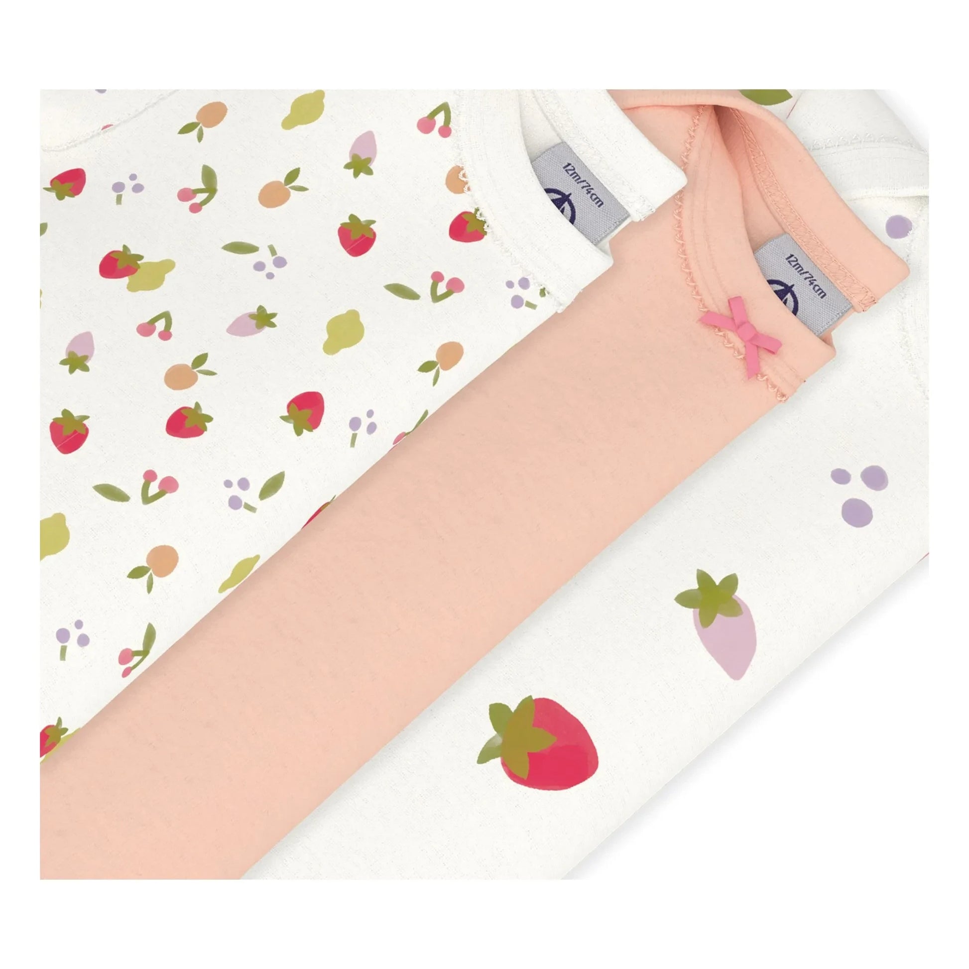 Petit Bateau - Batch 3 Bodies Fruits | Ecru