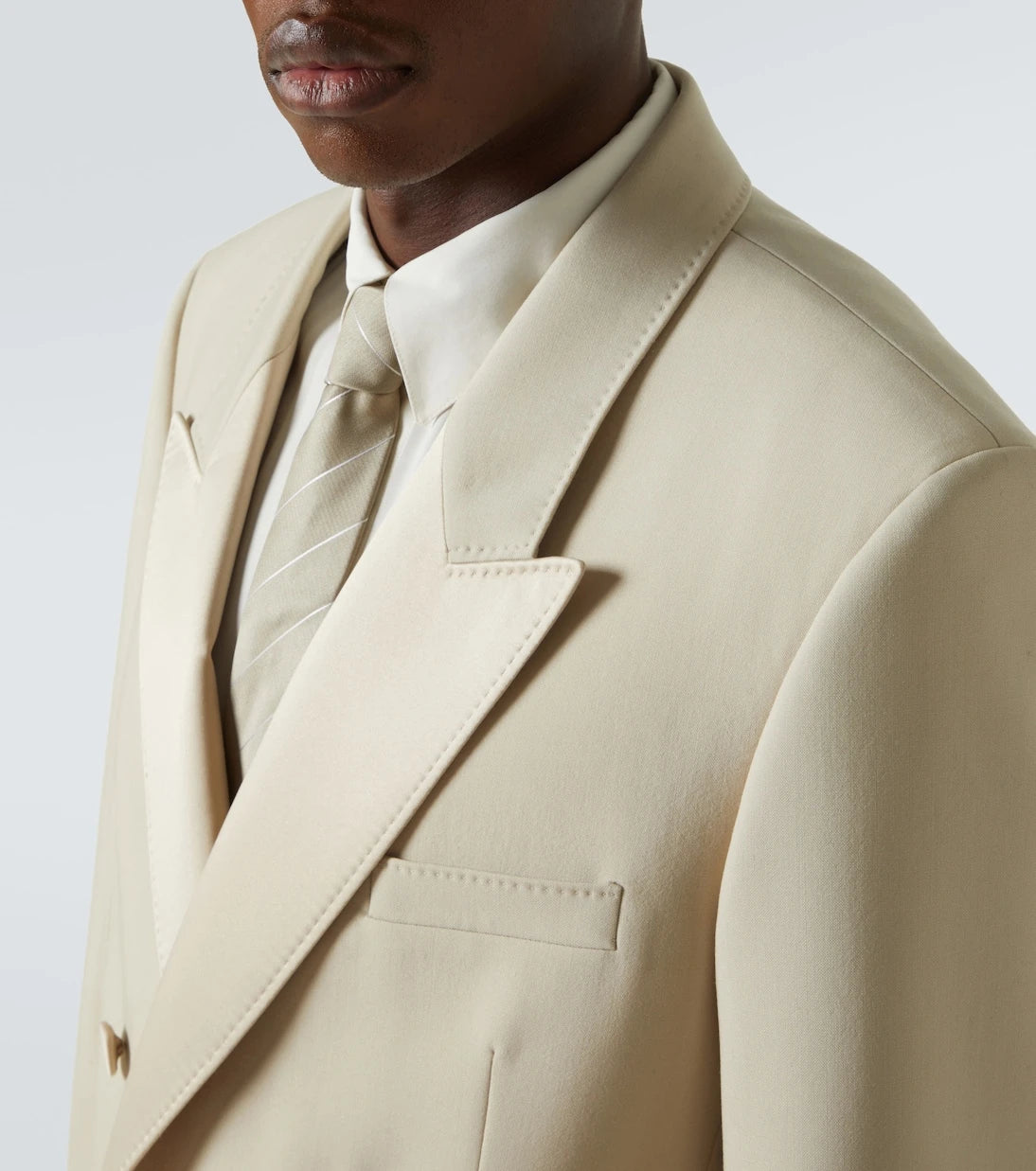 Saint Laurent - Double-breasted wool tuxedo jacket