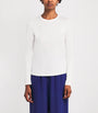 Ivory Cotton-Silk Long-Sleeve T-Shirt