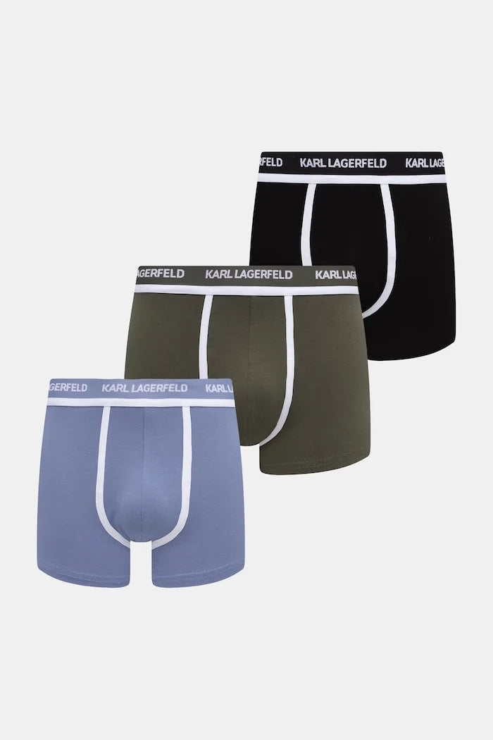 Karl Lagerfeld pamuklu elastan erkek boxer 3'lü