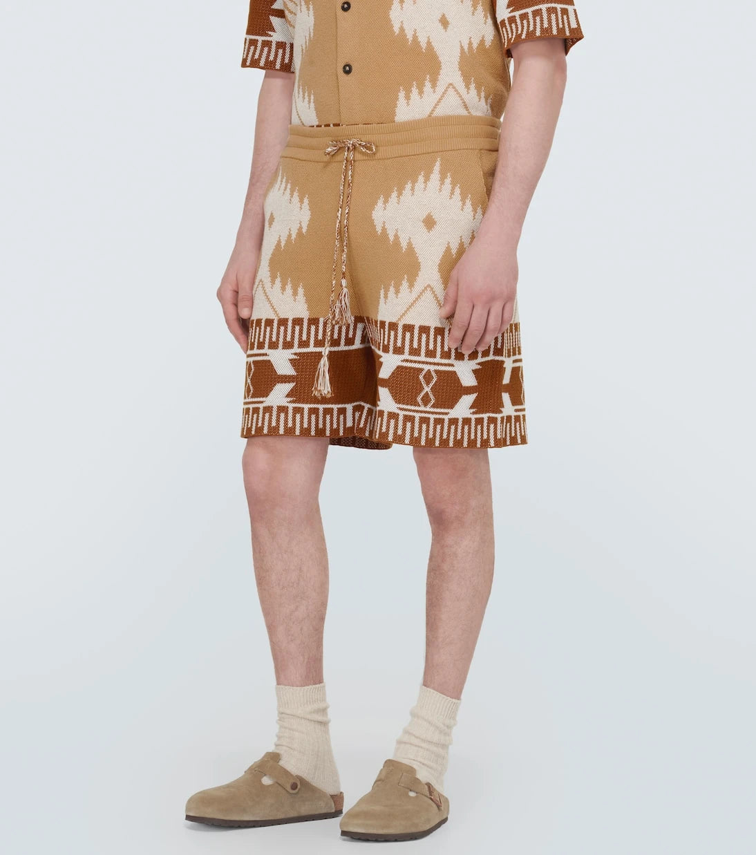 Alanui - Icon Piquet cotton jacquard shorts