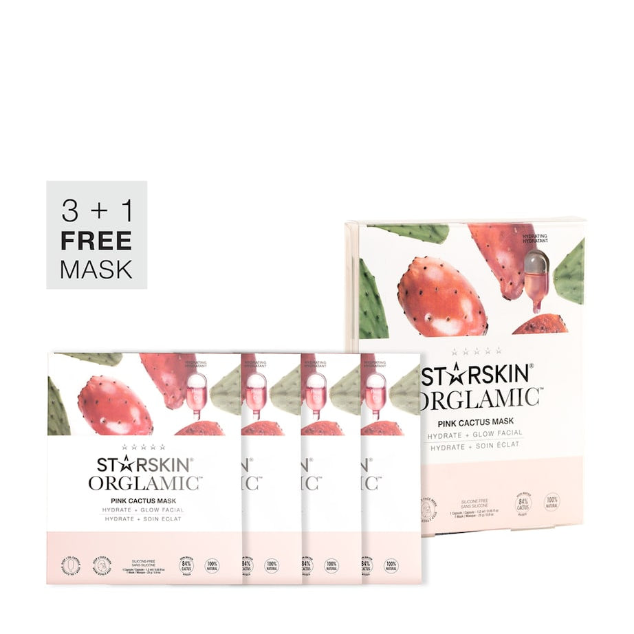 STARSKIN Orglamic Pink Cactus Face Mask (Pack of 4)