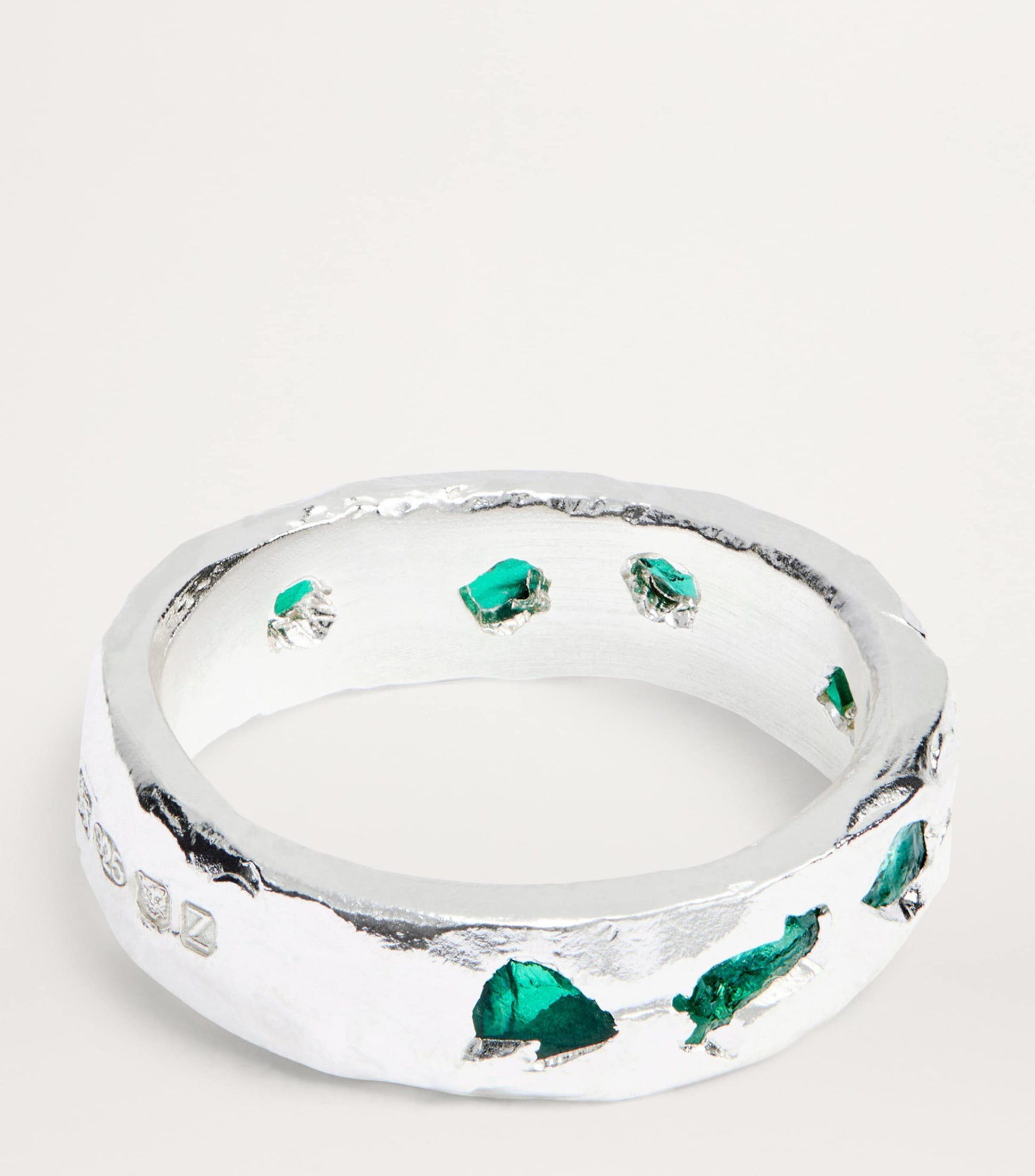 Sterling Silver and Emerald Ring