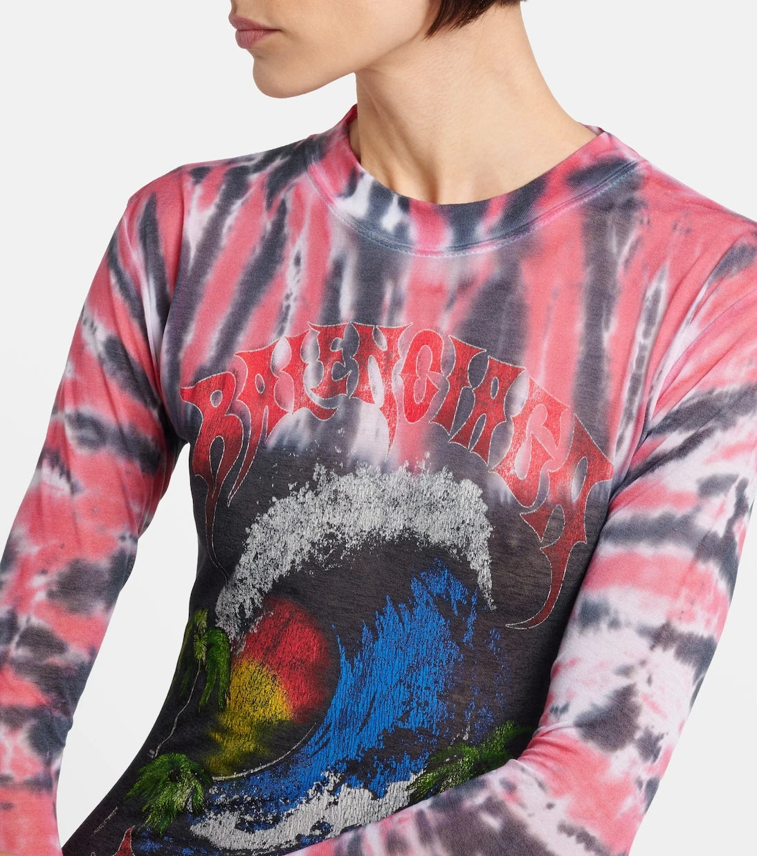 Balenciaga - Printed tie-dye cotton-blend jersey maxi dress