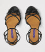 Ralph Lauren Collection Black Leather Embellished Kiera Sandals 95