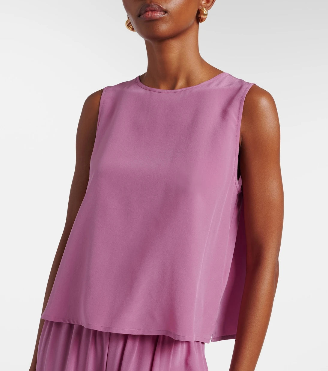 Asceno - Sofia silk crêpe tank top