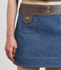 Sandro Paris Blue Denim Contrast-Trim Skirt