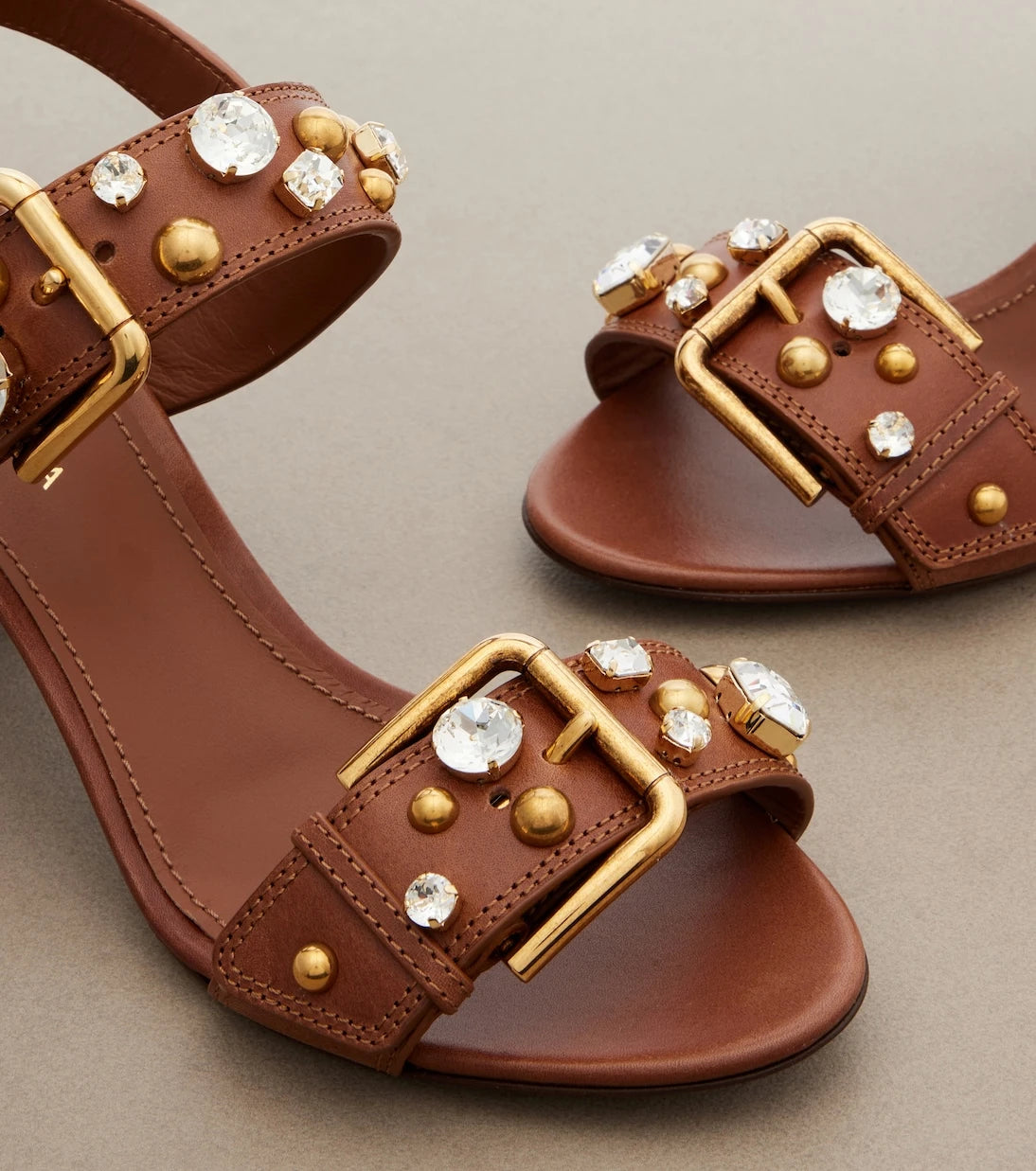 Dolce&Gabbana - Keira embellished leather sandals