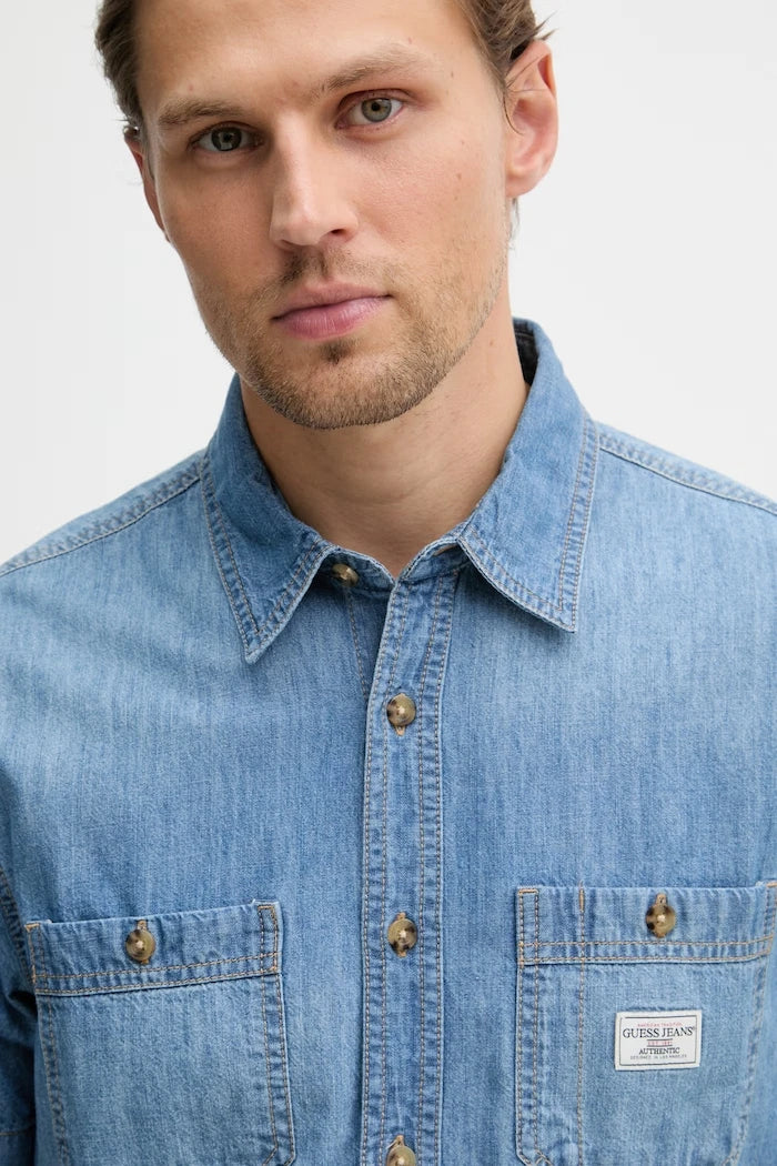 Guess Jeans риза мъжка от деним